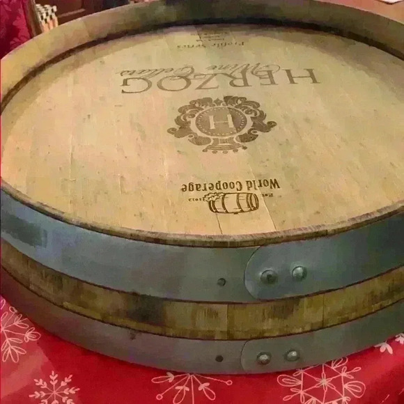 Handmade Lazy Susan Wine Barrel top - Picture 5 of 5